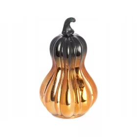 Visoka steklena LED dekoracija buče 23 x 13,5 cm