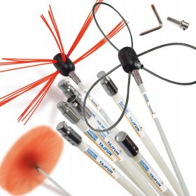   KOMPLET ZA ČIŠČENJE DIMNIKA TAJFUN 7m SVEDER + TAJFUN GLAVA S KOVINSKO KABLICO IN VERIGO HIT