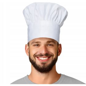 Gastronomska kuharska kapa Bela Chef, univerzalna velikost