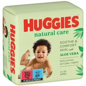 HUGGIES Naravna nega Vlažilni robčki 2+1, 3x56 kosov