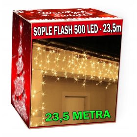   Svetlobna zavesa Springos 500 LED 23,5m ISKRA FLASH ZUNANJI OKRASNI LEDENCI