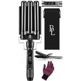  Beauty Limited Trojni valovnik z valovnicami WaveStyle Triple | KERAMIČNI kodralnik las z GLOVO za INSTANTNO NAGRZEVANJE 25 mm 120W