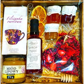 Darilni košar Darilni set Medeni čokoladni srček