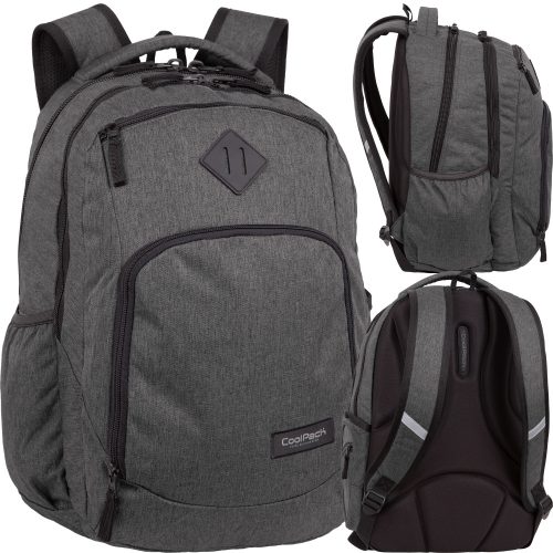 Večnamenski šolski nahrbtnik CoolPack Senčila sive barve in srebra 30 l