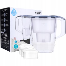    Filter vrč Dafi Start Unimax 4 l srebrno/siv + 3× Filterski vložek za vrč Dafi Standard Unimax 1 kos.