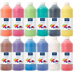   L&B šolska tempera barve za slikanje v 1L plastenki z 12 barvami