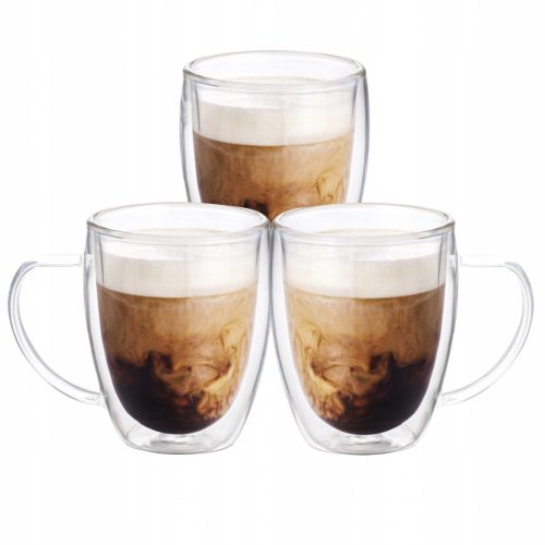 Wessper termo kozarci za Latte Cappuccino 350 ml 3 kosi