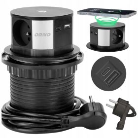   Električna vtičnica z indukcijskim polnilcem in USB priključki