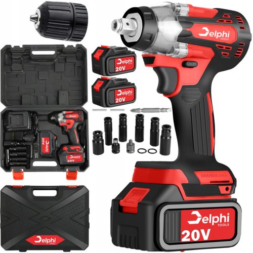 Ključavnica za kolesa z akumulatorskim brezkrtičnim udarnim ključem 20V 1/2'' 2xBAKU