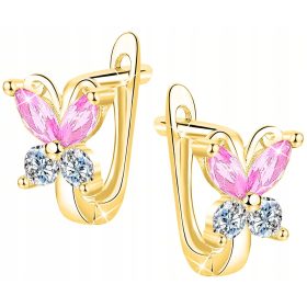 Elegantni pozlačeni uhani metuljčki za deklice