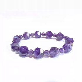 Ametistna zapestnica iz naravnega kamna s 6 mm kroglicami