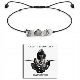 Zapestnica s turmalinom in naravnim kvarčnim kamnom