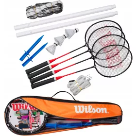 Mreža Wilson Badminton V2 3 4PC, komplet loparjev s loputo