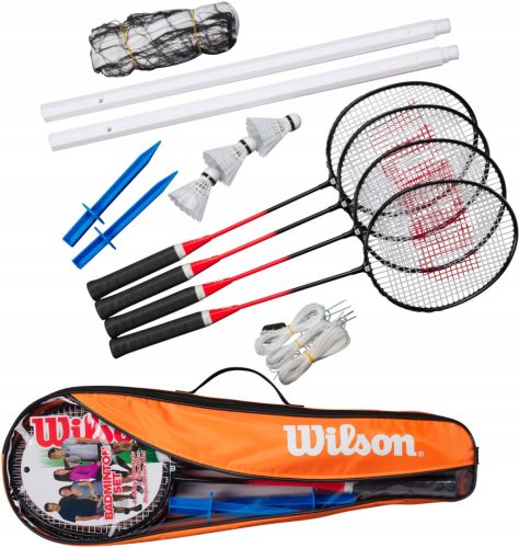 Mreža Wilson Badminton V2 3 4PC, komplet loparjev s loputo