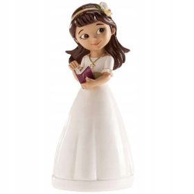 Komunija Deklica s Diademom Tortna Figurica, Dekora, 13 cm