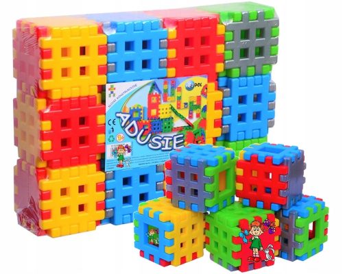 ADUSIE WAFLE 72 kosov Kocke za Gradnjo | Kreativni set kock Wafle za gradnjo, ki spodbujajo razvoj prostorske domišljije pri otrocih. Originalna oblika Wafle omogoča raznolike možnosti gradnje, kar sp