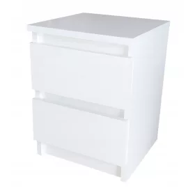Nočna omara z dvema predaloma, bela, Top Wood meble