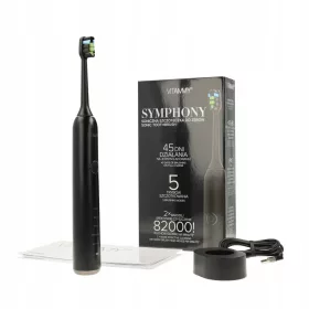   VITAMMY SYMPHONY Black Sonic - sonična električna zobna ščetka, 82. 000 gibov/min, indukcijsko polnjenje, 5 načinov