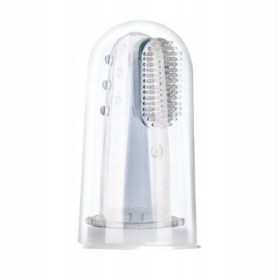   Zobna ščetka za dojenčke s silikonskimi masažnimi izboklinami v posodici, 1 kos