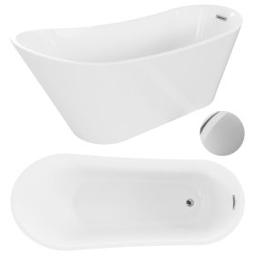   Mexen Alta samostoječa akrilna kad 170 x 75 cm s sredinskim odtokom in sifonom