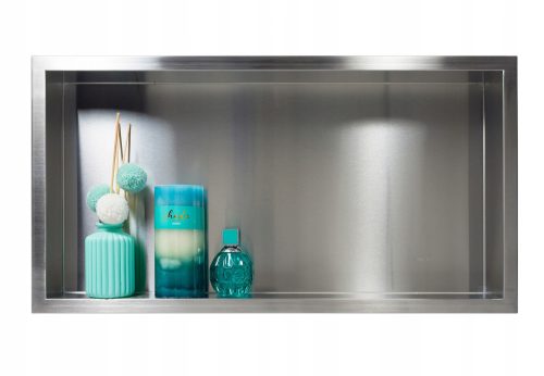 Vgradna polica za okrevanje Balneo Wall-Box One Inox 60x30x10 cm srebrna