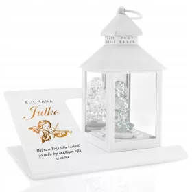   LED sveča Angel z personalizirano podstavko za otroški grob