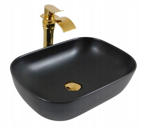 Pravokotni umivalnik Estiva ALIA Black Matt 44,5 cm