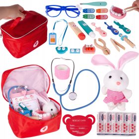 Mali zdravnik komplet v lesenem kovčku