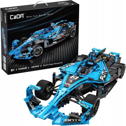 Kocke za gradnjo CaDA Veliki električni super dirkalni avto 60 cm Formula E 1667 kosov