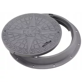   Okrogla pokrovna loputa za greznico Babylonplast Ø800/600 siva 5 ton