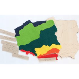 Geografske regije - Montessori podloga s podpisi