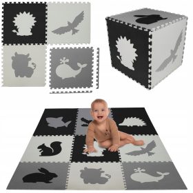 PENASTA PODLOGA ZA PUZZLE IZ PENE 9 KOSOV ŽIVALI 60x60x1 CM