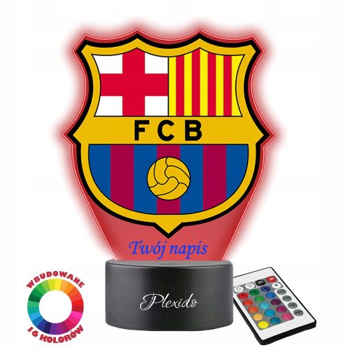 PLEXIDO večbarvna 3D LED nočna svetilka s podobo FC Barcelone
