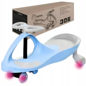Jezdeček TwistCar Pastelove z modrimi LED kolesi