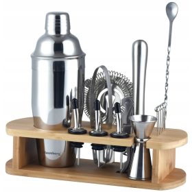   Barmanski komplet za koktajle 720ml 16 kosov s stojalom iz bambusa