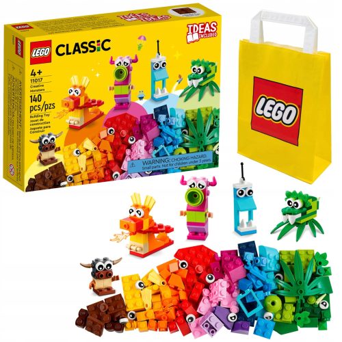 LEGO Classic Stvarjalne pošasti 11017 + LEGO papirnata vrečka rumena 24x8x18 cm