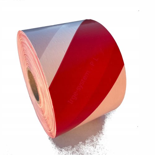 Trak za opozarjanje bilo-rdeče barve 500 m x 70 mm