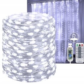 LAMPICE VISEČA LED ZAVESA ZA OKNO S SVETLOBNIMI SOPLI