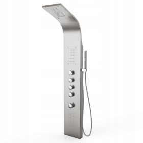 Arset Cindy tuš panel s hidromasažo in kaskado, srebrn