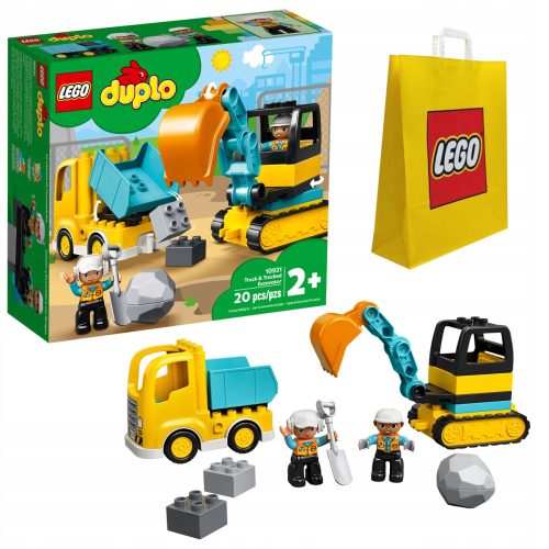 LEGO DUPLO 10931 Gradbeni kamion in bager goseničar za otroke + Torba