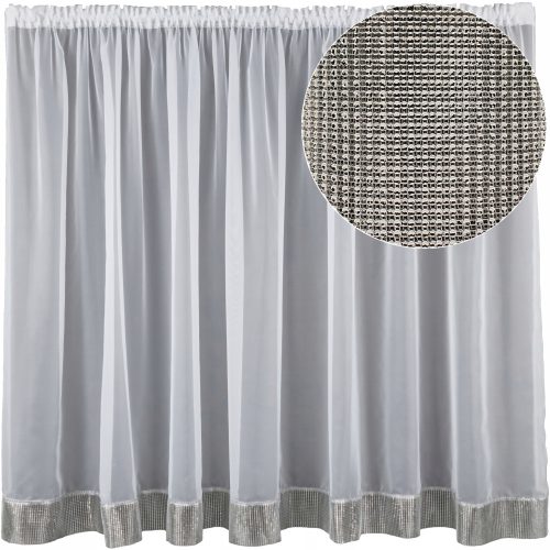 Elegantna zavesa z voile 600 cm x 300 cm s čudovitim cirkonijem