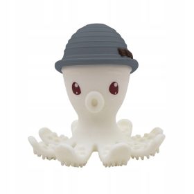   Silikonsko ortodontsko grizalo Mombella, odtenki sive in srebrne