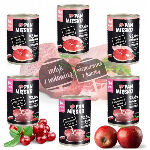 PAN MEAT MOKRA HRANA ZA MLADIČE IZJEMNA MEŠANICA DVEH OKUSOV 6 X 400 G
