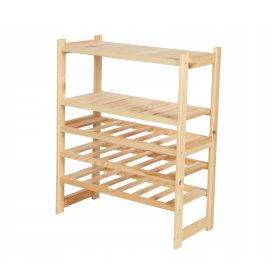 Lesena polica za vinsko shrambo LSR 5 polic Nat