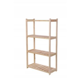 Leseni regal za shrambo LSR 4 police Naravni