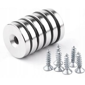 MAGNETI NEODIM Z LUKNJO ZA VIJAK 25X5 6 KOS