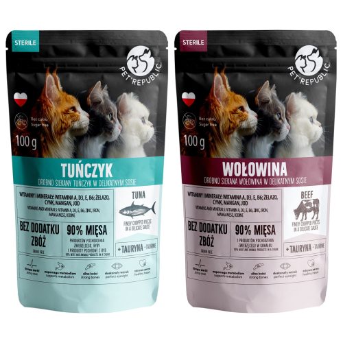 Pet Republic mokra hrana za mačke - Komplet sterilnih vrečk Mix x 24