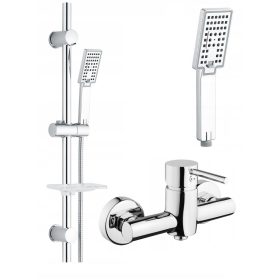   Kromirana tuš armatura Invena Dafni + nadometna pršna garnitura Reihe Cubic