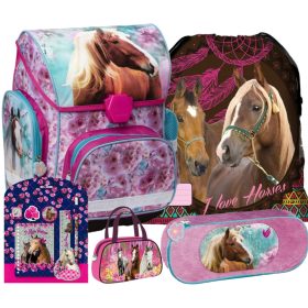 Elegantna šolska torba s konjičkom in dodatki za punčke