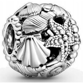   Morski čarobni obesek s školjko, morsko zvezdo in srcem Srebro 925